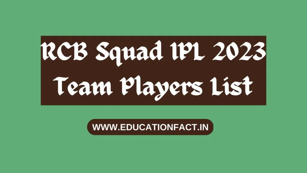 RCB Squad IPL 2023
